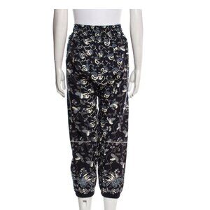 Ulla Johnson Suki Jogger Slouchy Pants Floral Cotton Stretch Navy Blue Size 6